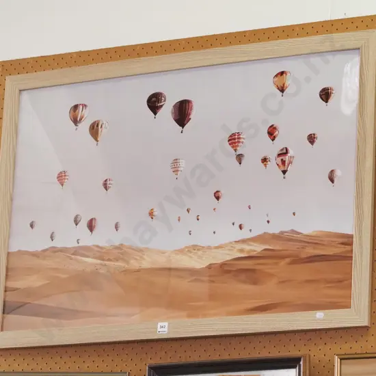 plastic framed poster print - hot air balloons