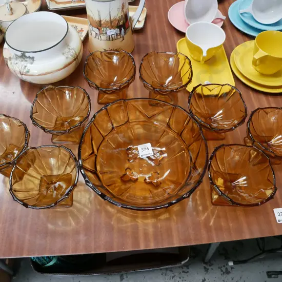 amber glass sweet set