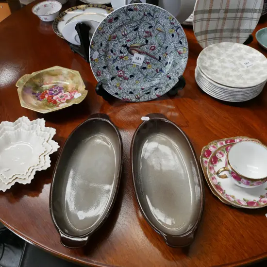 Temuka Pottery baking dishes, Belleek dishes, Royal Winton dish, bowl etc