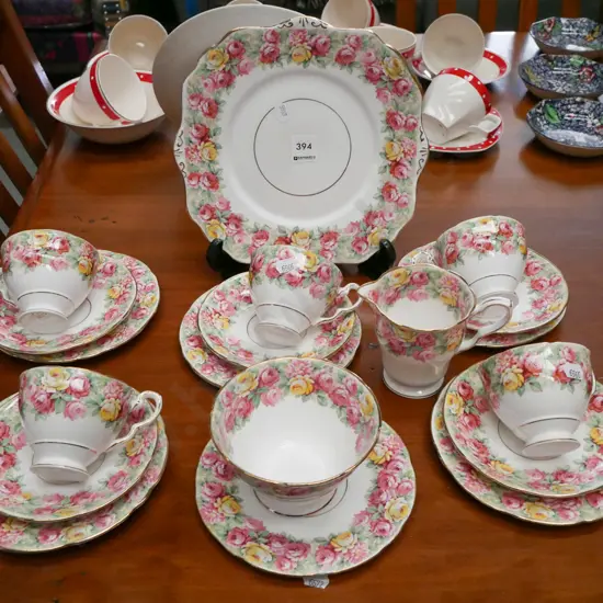 Royal Staffordshire Rosina floral tea  set