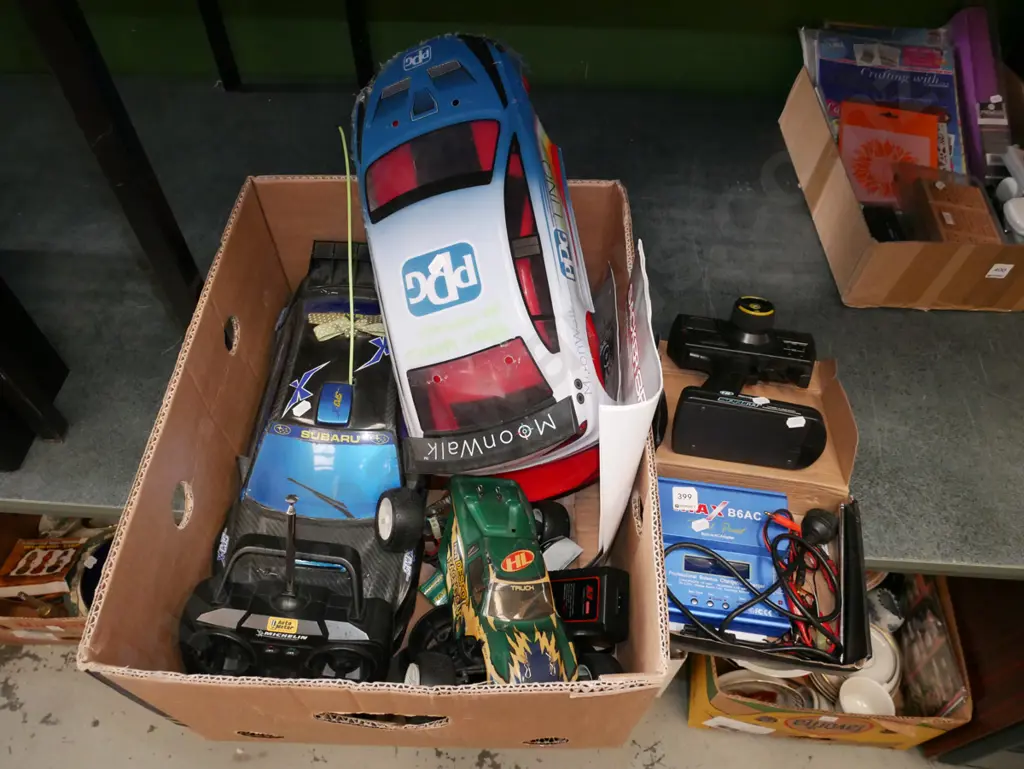 box; radio control car, car battery charger, pistol remote - everything As Is No Returns etc Image 1++