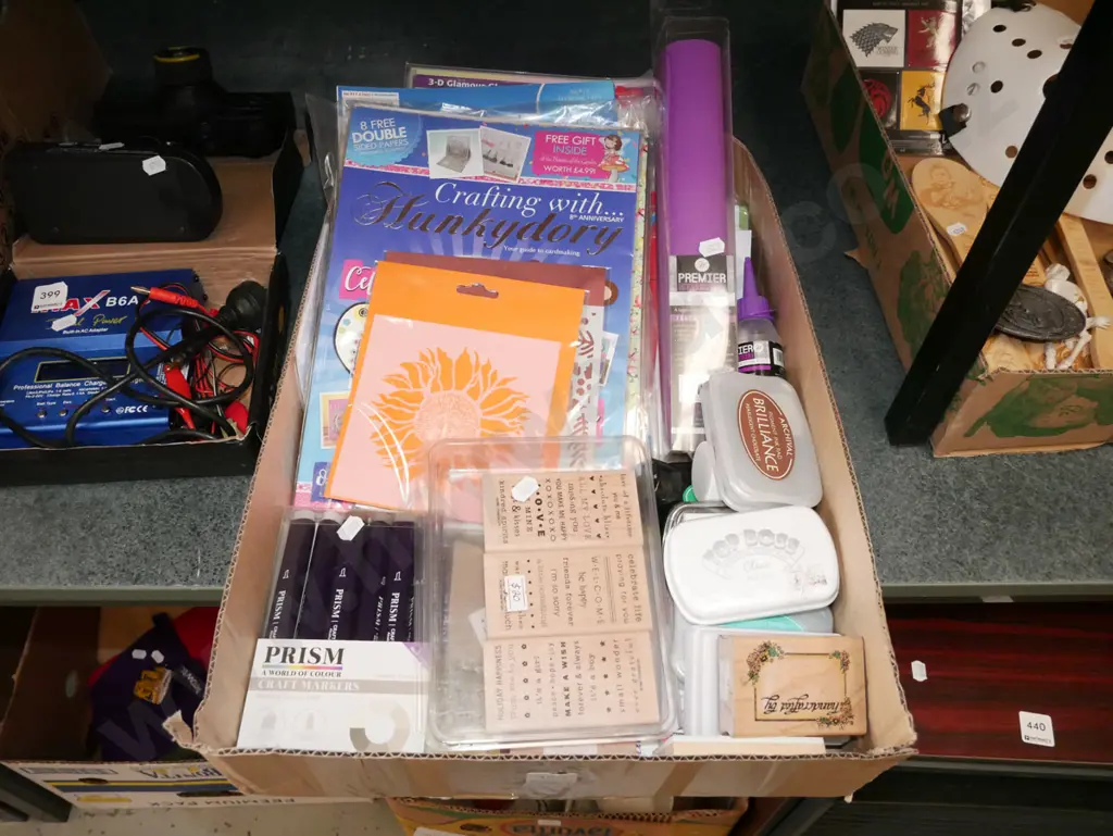 box; rubber stamps, craft markers etc Image 1++