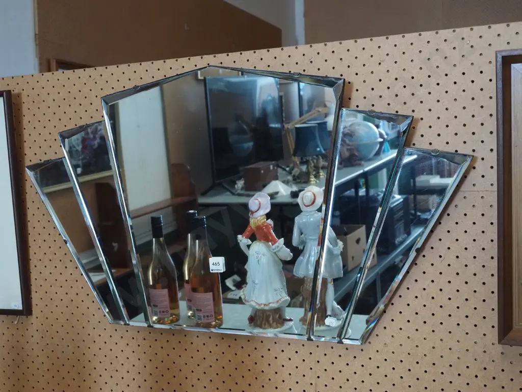 deco 5 piece bevelled edge mirror W800 Image 1++