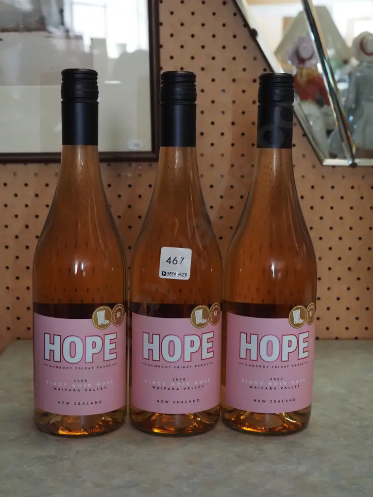 3x bottles of Hope pinot noir rose 2020 Image 1++