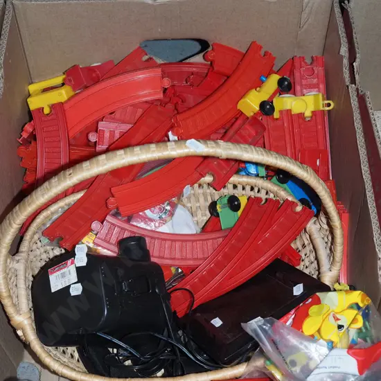 box; hammers, drumsticks, train set etc