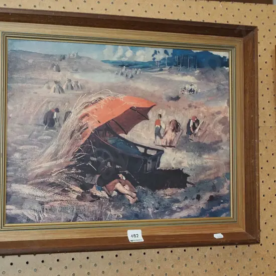 framed print - harvest scene