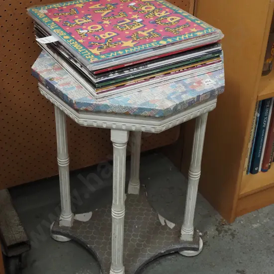 upcycled octagonal lamp table  - needs attention H590
