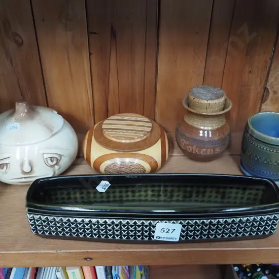 Sylvac vase, Sovereign Ware lidded canister etc