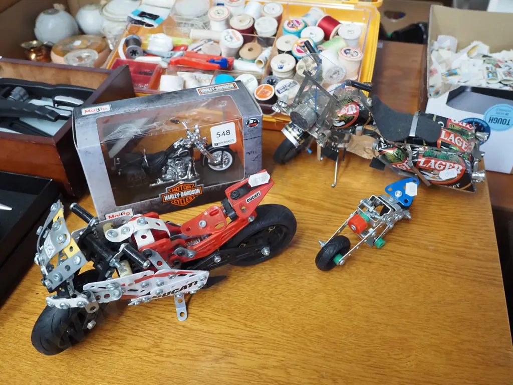 4x model motorcycles - one from old beer cans Image 1++