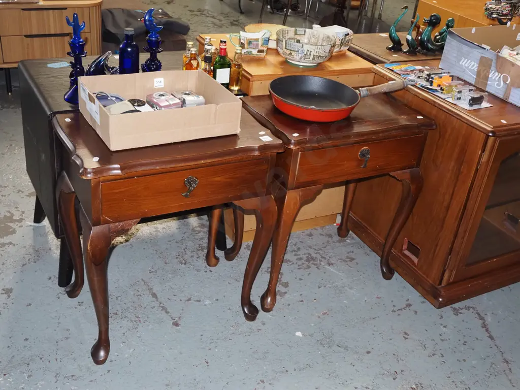 2x cab leg single drawer bedside cabinets Image 1++