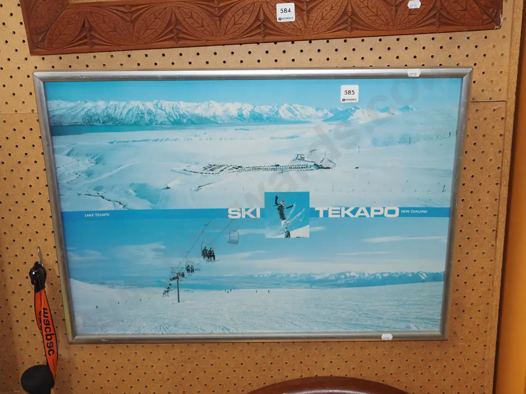 framed Ski Tekapo faded poster print Image 1++