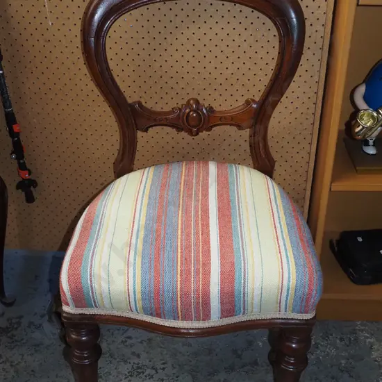 turned leg mahogany balloon back dining chair