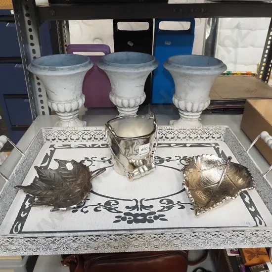 3x composite urns, ice bucket, tray etc Urn H210