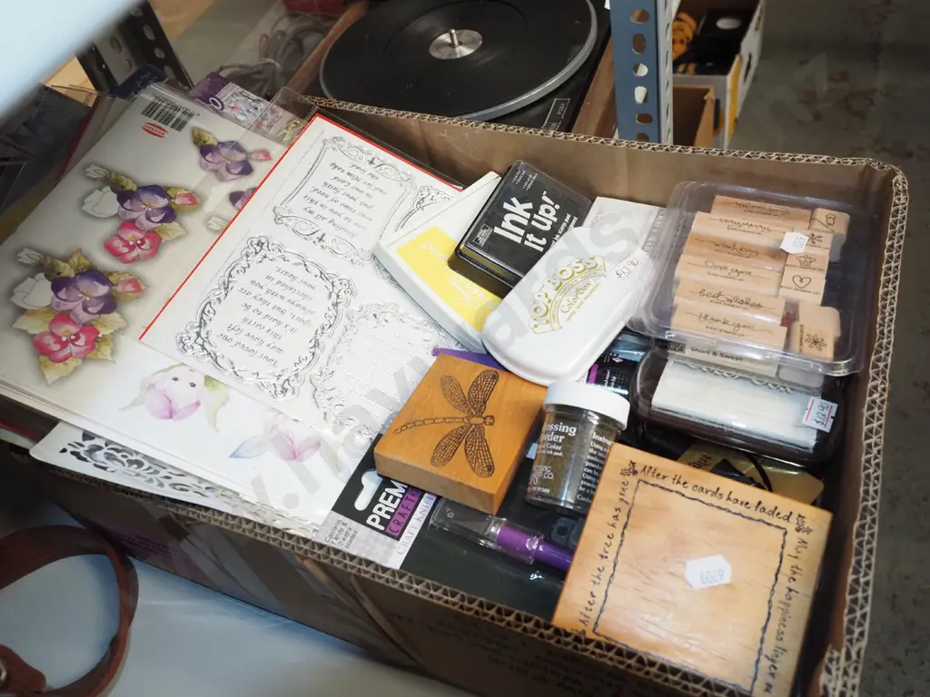 box; crafting cards, stamps, markers etc Image 1++