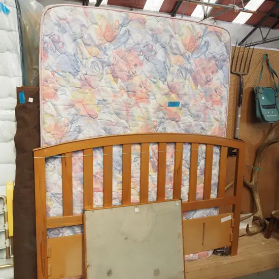 queen bed base, matress and headboard