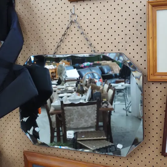 bevelled egde retro wall mirror