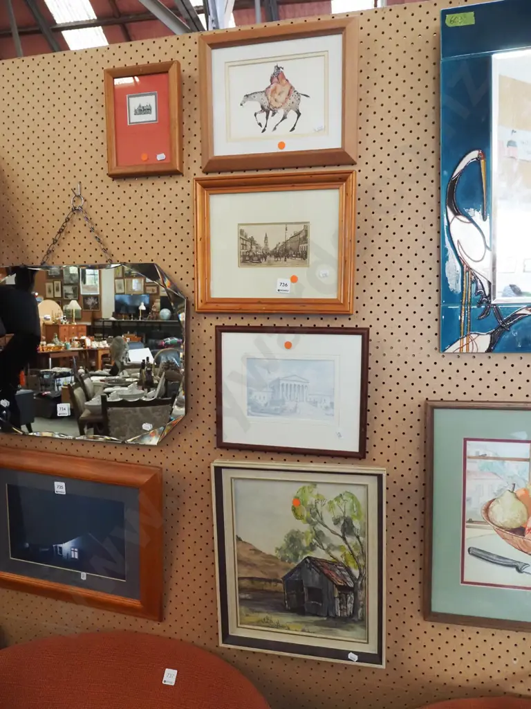 5x artworks - watercolour, prints etc - orange dots Image 1++