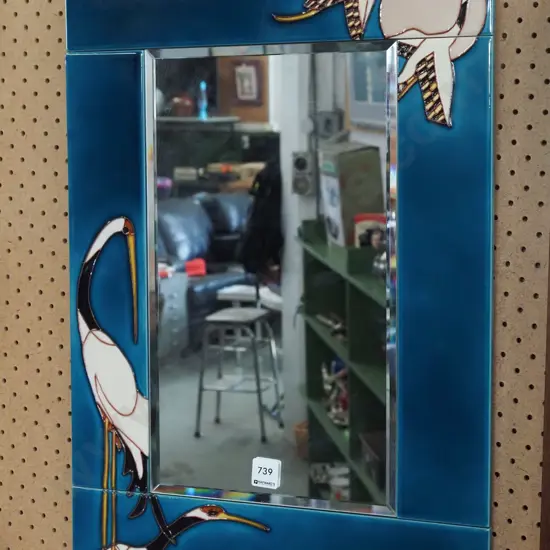 bevelled tile framed wall mirror