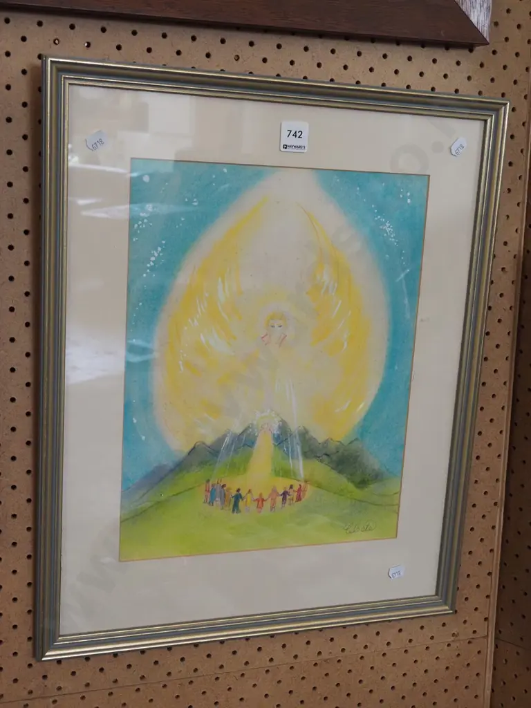 framed mixed media - angel and people Image 1++