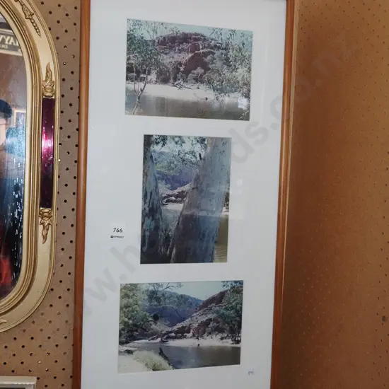 framed photo triptic Australian river