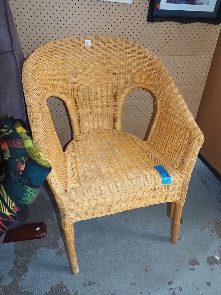 woven cane armchair Image 1++