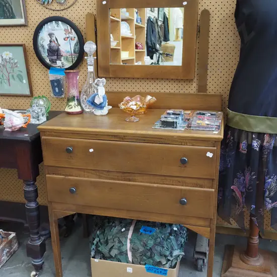 2 drawer mirror back dresser H1400 W785 D440