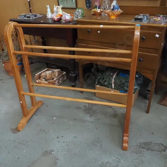 wooden towel rail