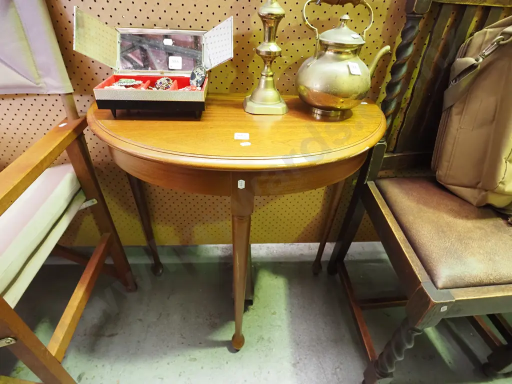 mahogany half round hall table H675 Image 1++