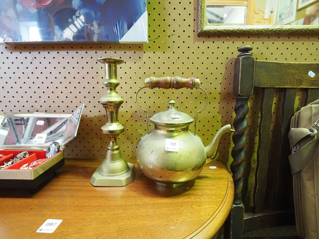 brass teapot, candlesticks H270 Image 1++