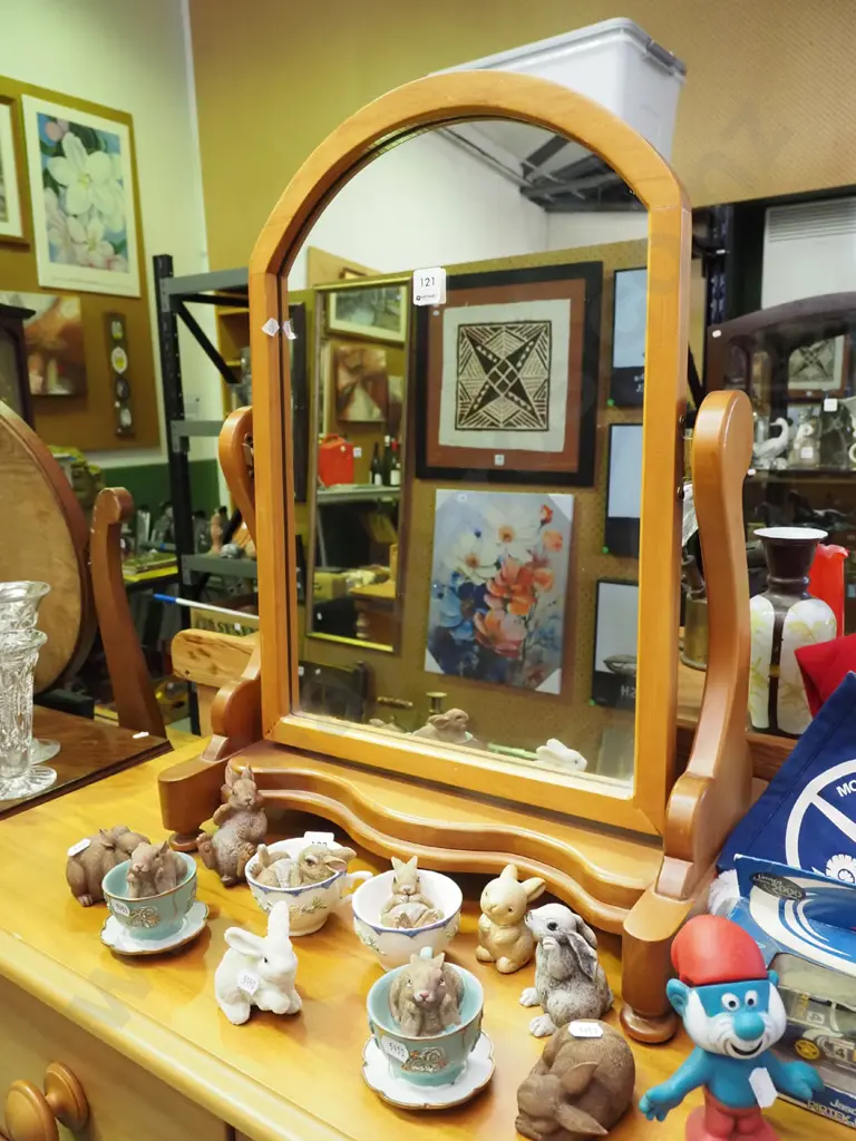 reproduction rimu dressing table cheval mirror H600 Image 1++