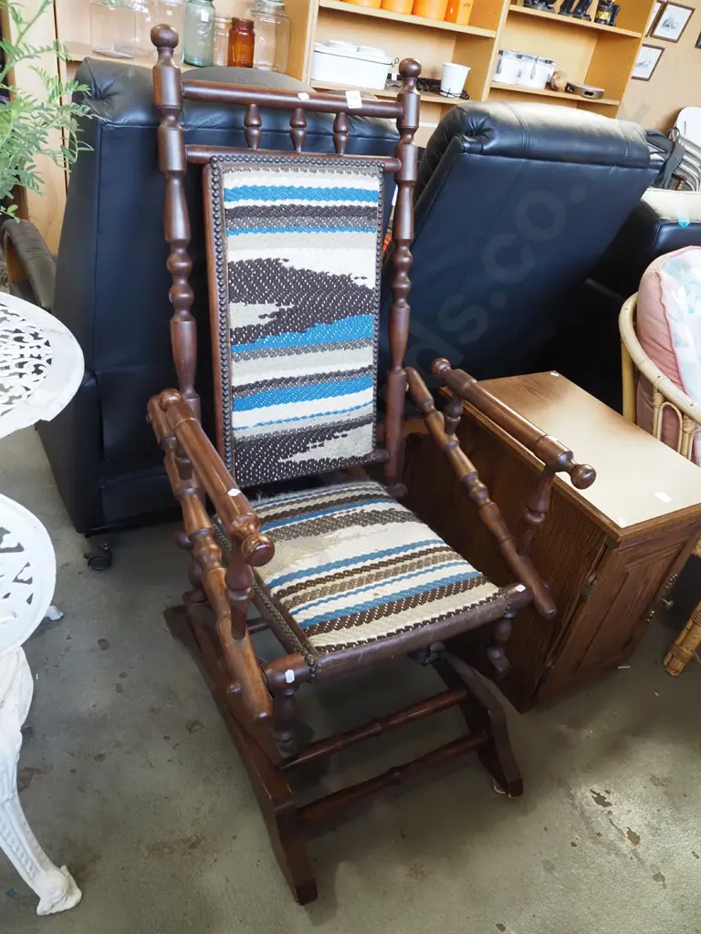 hand woven upholstered Dexter rocking chair Image 1++