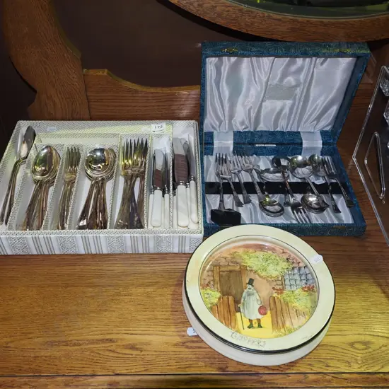 2x boxesof cutlery, Royal Doult gaffer childs bowl