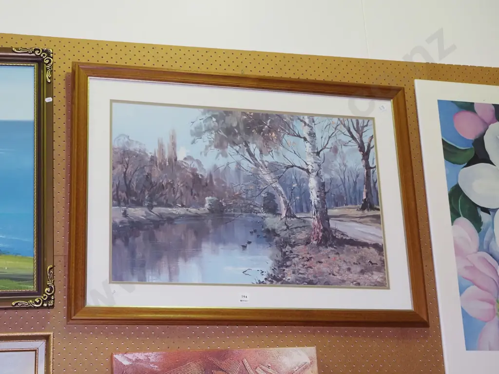 framed AstonGreathead print - river scene Image 1++