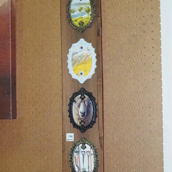 4x ornate framed NZ thened prints on board H665