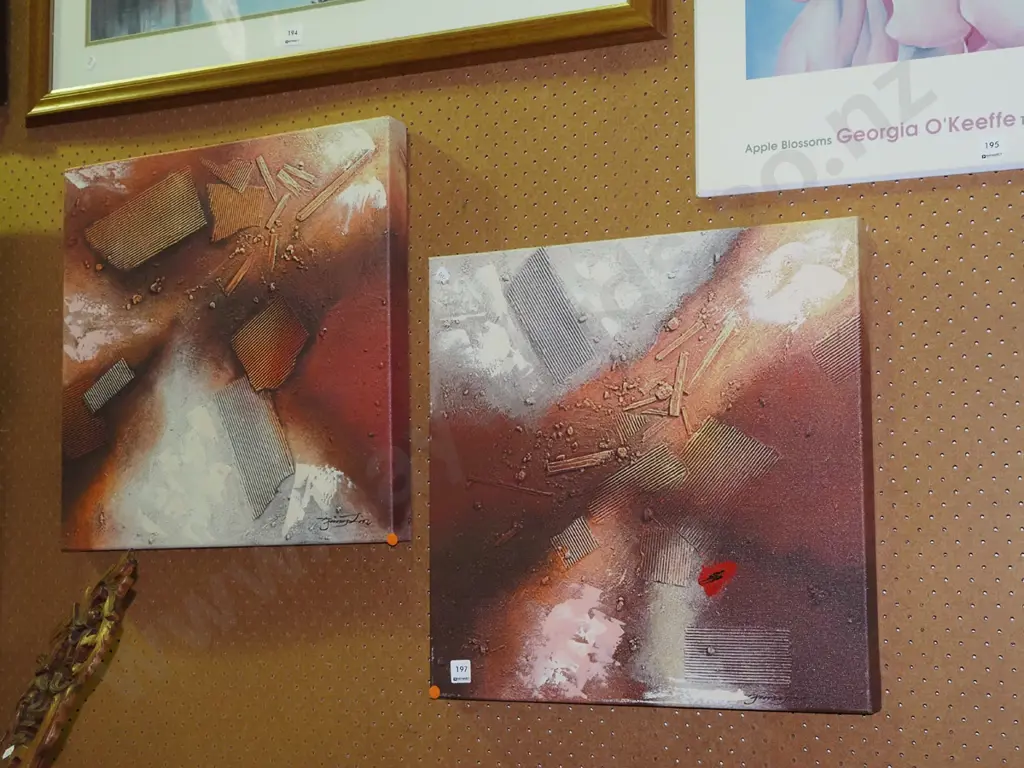 2x mixed media print son canvas - abstracts Image 1++