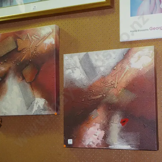2x mixed media print son canvas - abstracts
