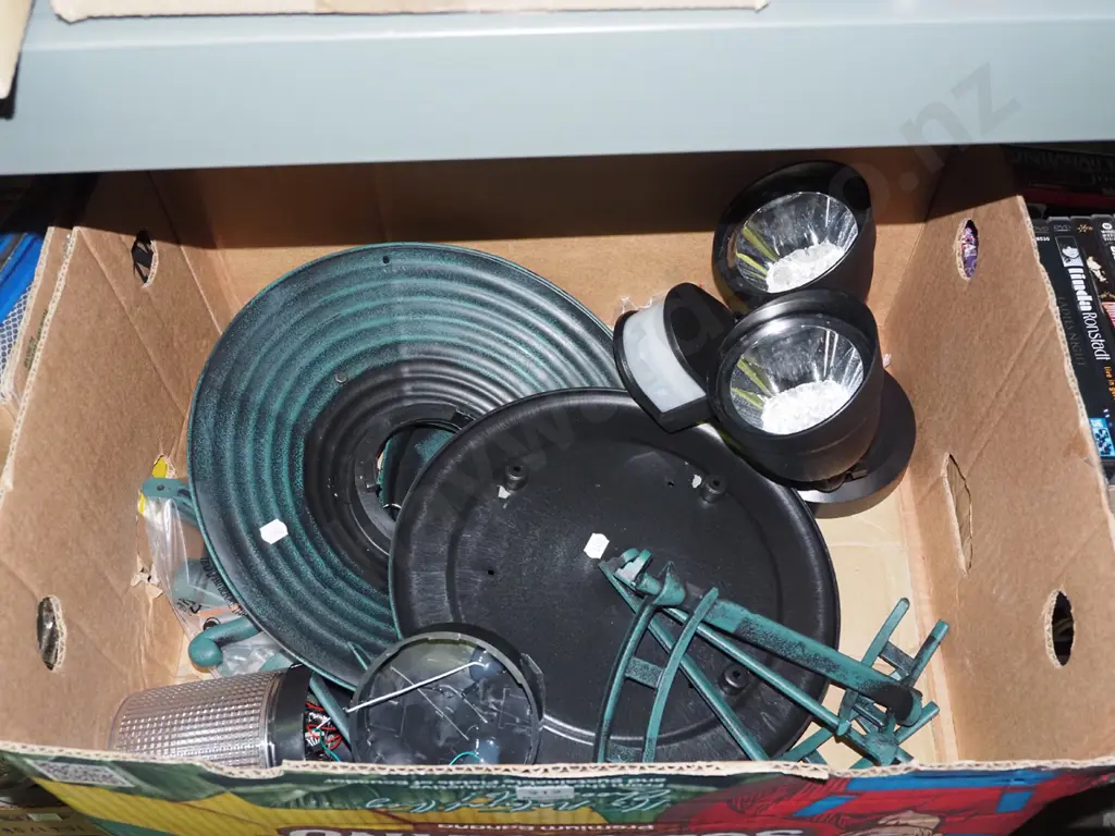 box; solar powered garden light fitting, LED spotlights Image 1++