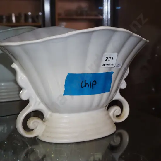 large Wade double hand;ed vase - chip H185