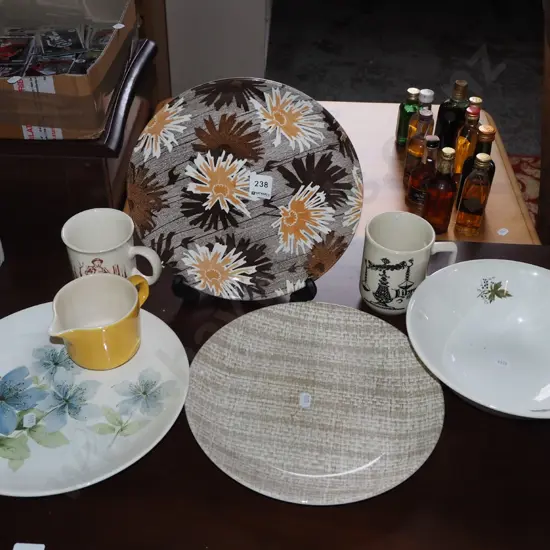 CL cups, jug,plates, bowl