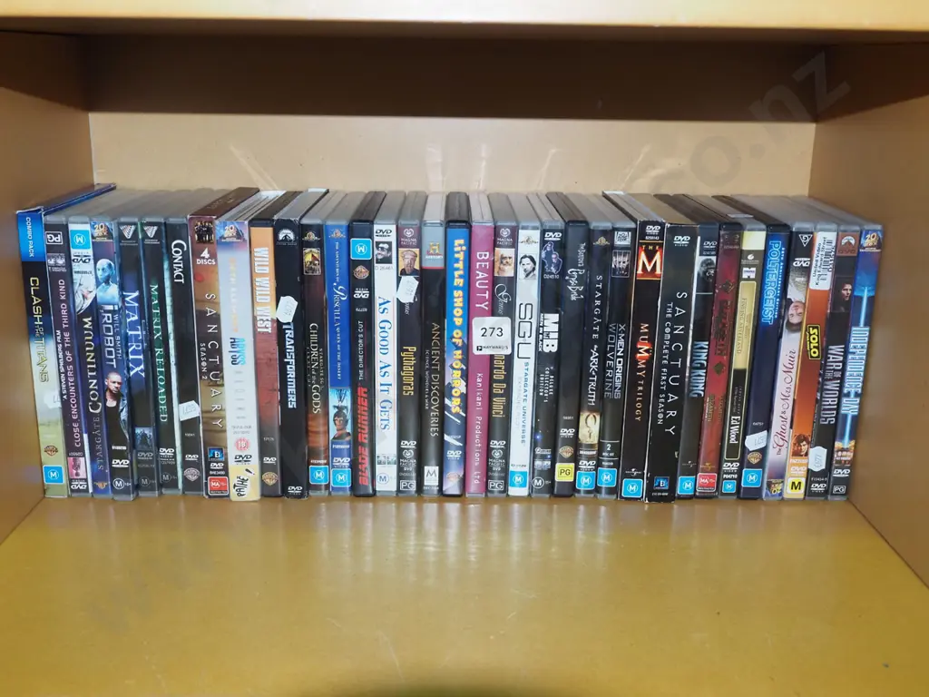 shelf of DVDs Image 1++