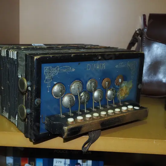 vintage button accordion - needs attention