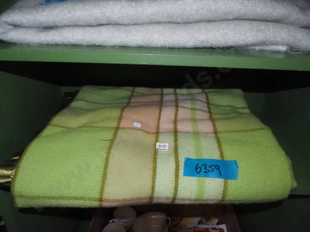 green checked woollen blanket Image 1++