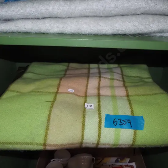 green checked woollen blanket