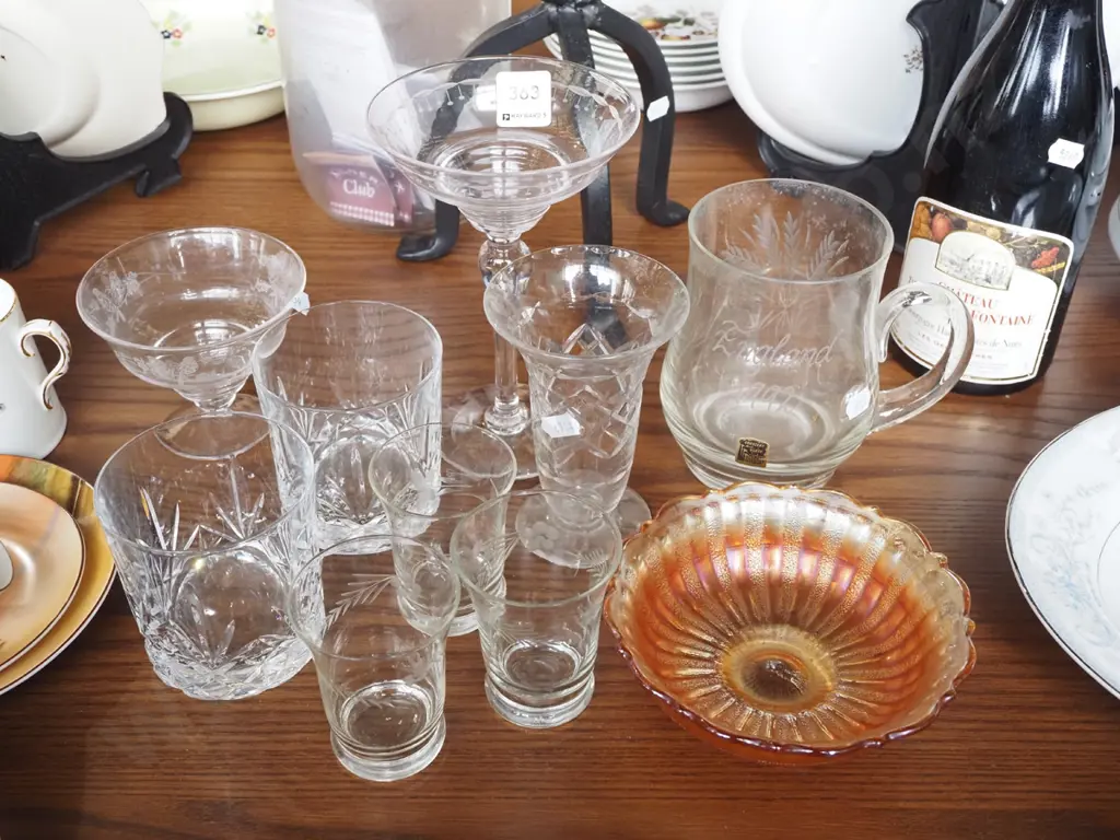 etched comports, cut crystal whisky tumblers, vases etc Image 1++