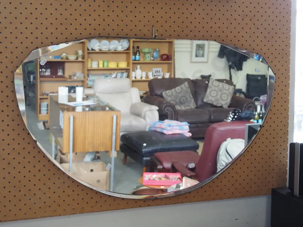 bevelled edge deco wall mirror - silvering W760 Image 1++