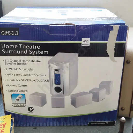 boxed as new Cobolt home theatre surround system