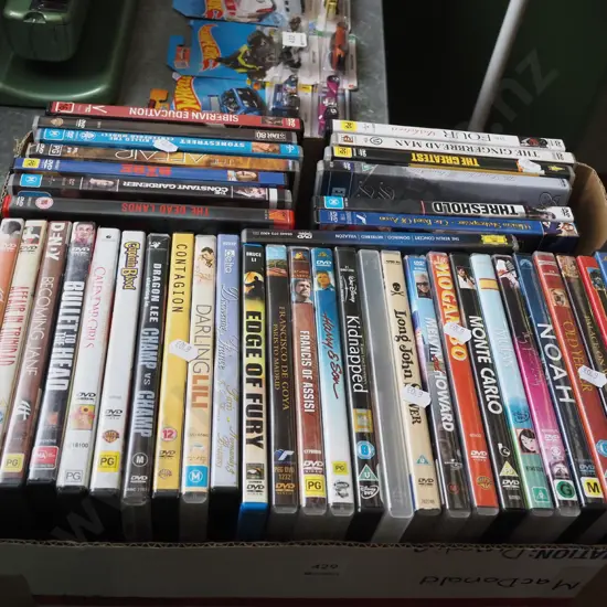 box of DVDs