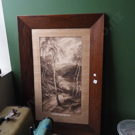 oak framed print - Ellen's Isle - no glass, print damage