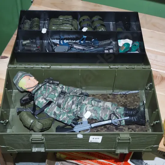 military action figurine and accessories