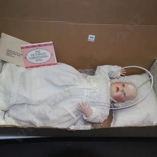 boxed Franklin Mint porcelain display doll